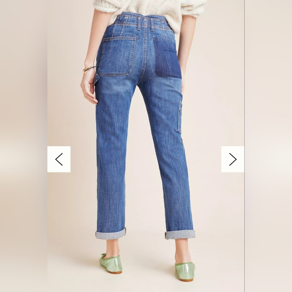Pilcro By Anthropologie High Rise Patchwork Slim Boyfriend Jeans Sz 30 - Picture 2 of 16